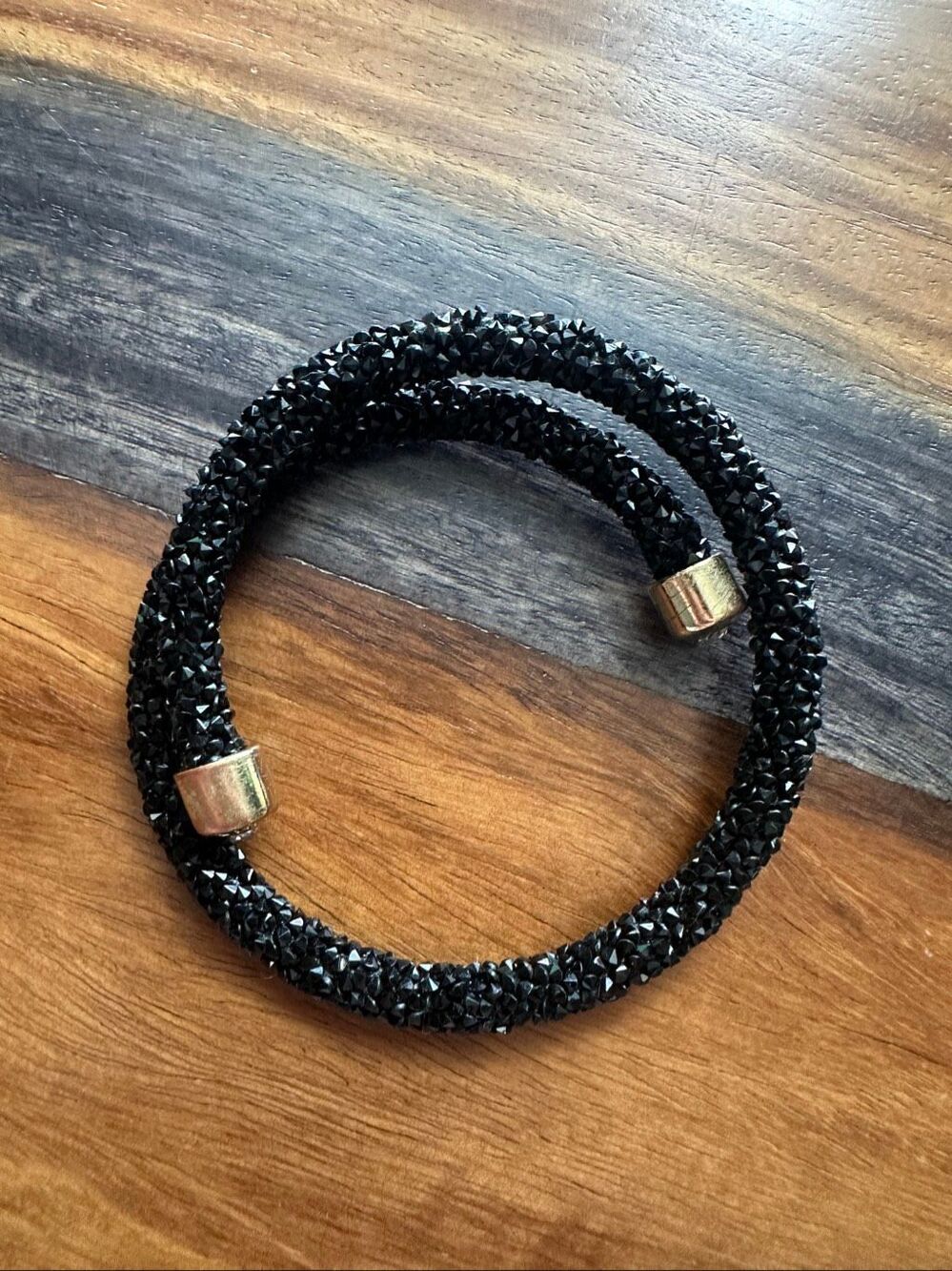 Anne Klein Black Crystal Wrap Bracelet